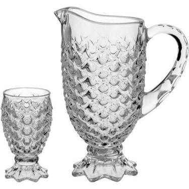 Imagem de Maurícia Jg Jarra/Copos 14X33,5X25Cm 1,3L/220Ml Vidro Transp 7Pç - NH