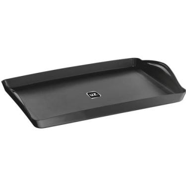 Imagem de Kit 12 Bandejas para Servir de Plástico Plus UZ Retangulares Pretas Ca