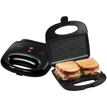 Imagem de Sanduicheira Grill Antiaderente 800w Break Time Elgin 220v, Preto, 220