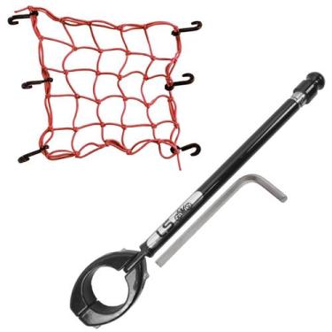 Imagem de Kit Antena Corta Pipa Cerol Linha Fio Guidão Proteção Preta / Rede Red