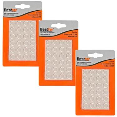 Imagem de Adesivos anti impacto pvc transparente 12mm 24pcs bestfer -, 3 unidade