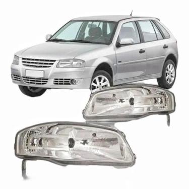 Imagem de Par farol gol parati saveiro g4 mascara cromada foco simples - BBS BIB