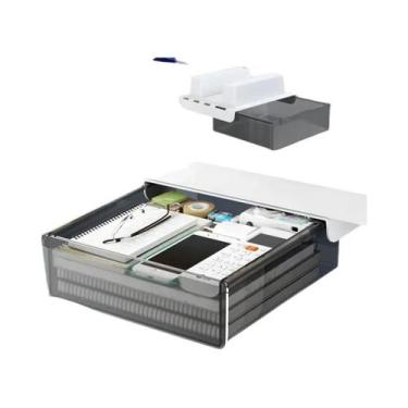 Imagem de Gaveta Plástica Adesiva Para Embaixo Da Mesa, Organizador De Papelaria