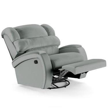 Imagem de Poltrona Do Papai Reclinável Kalie Glider Giratória Fh9 Pu Cinza - Mpozenato