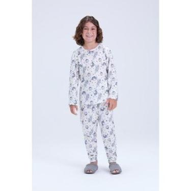 Imagem de Pijama Infantil Masculino Inverno Sublimado Off Espacial-Masculino