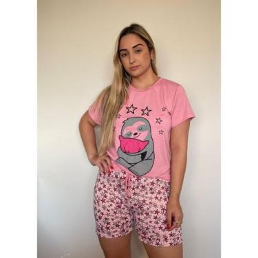 Imagem de Pijama Feminino Manga Curta e Short baby doll de Verão - PIJAMAS VIÇOS