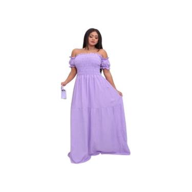 Imagem de Vestido elastex longo de tecido viscolinho com forro - LAJMA STORE, Li