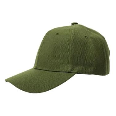 Imagem de Boné Aba Curva Personalização Liso Verde Militar Unissex Com 1 Unidade
