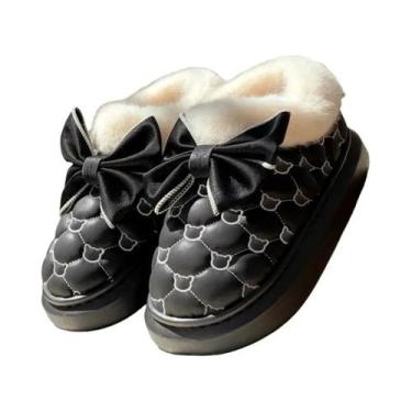 Imagem de Botas De Inverno Femininas Com Plataforma E Laço, Botinhas De Neve Des