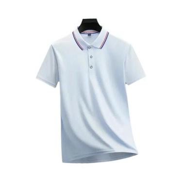 Imagem de Camisa Polo Masculina Casual De Manga Curta Em Cor Sólida, Moda De Ver