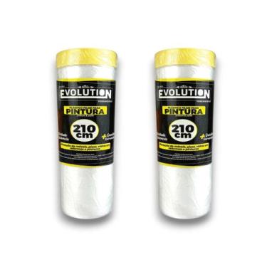 Imagem de Filme Plástico De Proteção Para Pintura Com Rolo 2,10m X 20m Protege F