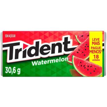 Imagem de Chiclete Melancia Trident 30,6g 18 Unidades Zero Açúcar