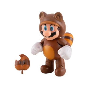 Imagem de Boneco Super Mario Bros Articulado Tanooki Mario 10cm - Sunny Brinqued