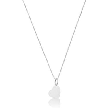 Imagem de Conjunto Colar Pingente Coração 45 Cm Em Prata 925 Italiana - Dazzie, 