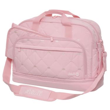 Imagem de Bolsa Mala Maternidade Grande Lilica Ripilica Bebê Menina Cor Rosa Luxo Matelassê Premium Organizada