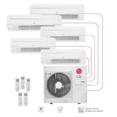Imagem de Ar condicionado Multi Split Inverter 5 ambientes ( 1via 3X 9.000BTUS, 2X 18.000BTUs) Quente/Frio WiFi integrado - E5Q4806.OBS