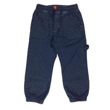 Imagem de Calça Jeans Jogger Infantil com Bolsos e Detalhe na Lateral - Tam 1 a 