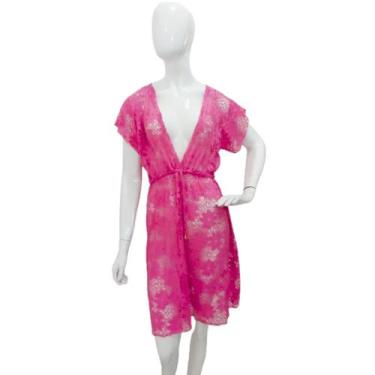 Imagem de Saída de praia plus size camisão rendado com cinto ajustável - Tropica