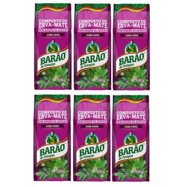 Imagem de 10 Erva Mate Chimarrão BARÃO CHÁS COMPOSTA FUNCHO 500g - Barão de Cote