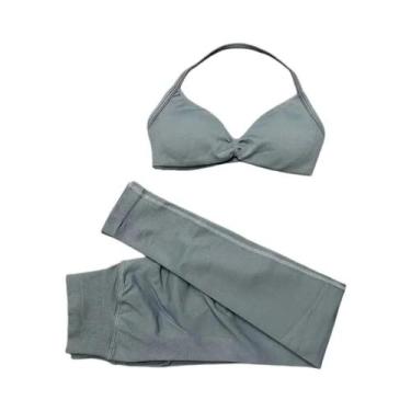 Imagem de Conjunto De Yoga E Treino Feminino Sem Costura De 2 Peças: Top Halter 