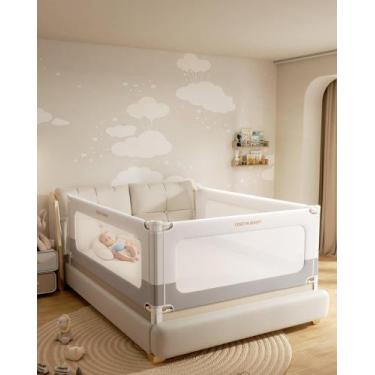 Imagem de Grade de Cama para Bebê ONEYA BABY 190cm Protetor de Segurança Ajustáv