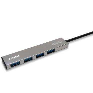Imagem de HUB Adaptador 4 Portas Comtac, USB 3.2, 5bps, Cinza - 24129457