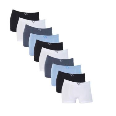 Imagem de Kit 10 Cuecas Boxer Infantil Sem Costura Rafa Parize RP Meninos Crianç