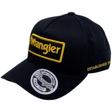 Imagem de Boné Masculino Wrangler Tecido Snapback Original Alto Relevo