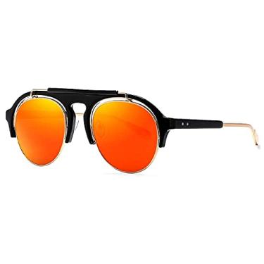 Imagem de Óculos de Sol Masculino Kdeam Nova Steampunk Espelhado Proteção Uv400 Polarizados (C2)