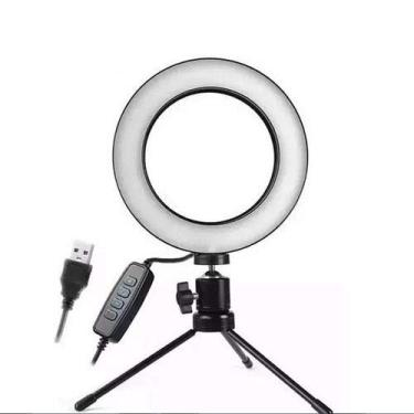 Imagem de Iluminador de Led Com Tripe Ring Light Usb 16cm 3500k 5500k - AL-D002
