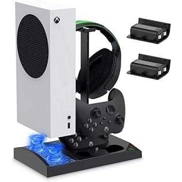 Imagem de TwiHill Suporte do carregador com ventilador de resfriamento para console e controlador do Xbox Series S (Preto)