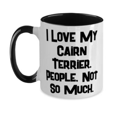Imagem de I Love My Cairn Terrier. Pessoas, Not So Much. Caneca de dois tons de 325 ml, copo de cachorro Cairn Terrier, presentes reutilizáveis para cão Cairn Terrier