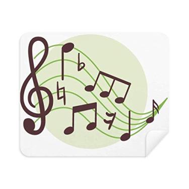 Imagem de Pano de limpeza de notas musicais Flappg, 2 peças, tecido de camurça