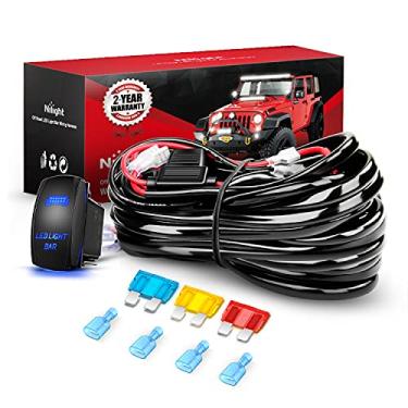 Imagem de Nilight - 10015 W - NI-WA 09 Kit de fiação de barra de luz LED 14 AWG resistente 12 V 5 pinos, interruptor basculante a laser, interruptor à prova d'água, fusível de lâmina de relé de energia, 2 anos de garantia