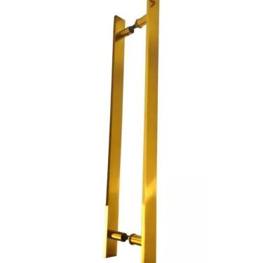 Imagem de Puxador Para Portas Madeira / Vidro Alumínio Dourado - 60 Cm