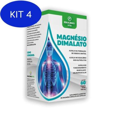 Imagem de Kit 4 Magnésio Dimalato 60 Cápsulas
