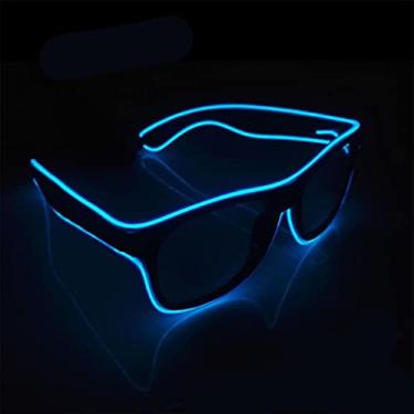 Imagem de Óculos EL Luminosos, 3 Modos de Iluminação Portáteis LED Óculos Luminosos para Carnaval Natal Halloween Music Festival(com luz transparente)