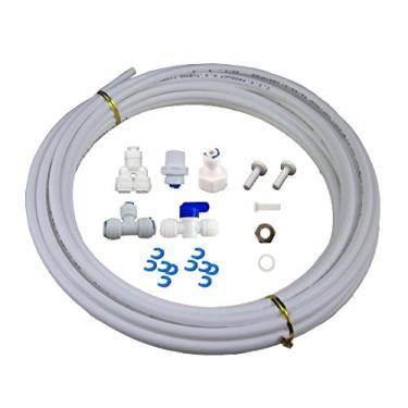 Imagem de (White) - Lemoy Fridge Connexion and Ice Maker Kit for Reverse Osmosis Water Systems, 4.9m Tubing with 0.6cm Push-In and Compression Fittings (white)