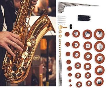Imagem de Vbestlife Kit de Reparos Saxofone Alto - Peças de Reparação e Manutenção - Metal - E♭ - Preto e Branco
