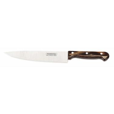 Imagem de Faca Chef Tramontina Polywood com Lâmina em Aço Inox e Cabo de Madeira Castanho 8&quot; Tramontina