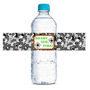 Imagem de Etiqueta a laser camuflagem festa de aniversário impermeável garrafa de água embalagens adesivas, 20 3,8 cm x 21,5 cm envolta em etiquetas da AmandaCreation