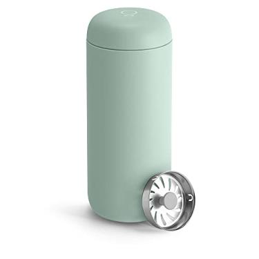 Imagem de Caneca de viagem Fellow Carter Move para café, aço inoxidável com isolamento a vácuo, interior de cerâmica e proteção contra respingos, 473 ml, verde-água (Mint Chip)