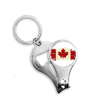Imagem de Alicate de unha bandeira canandian e folha de bordo anel chaveiro abridor de garrafa cortador