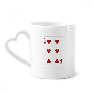 Imagem de Caneca com 6 cartas de baralho de coração caneca de café cerâmica copo de coração de vidro
