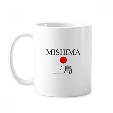 Imagem de Mishima Japonesa Nome da Cidade Vermelha Bandeira do Sol Caneca Cerâmica Xícara de Café Porcelana Utensílios de Mesa