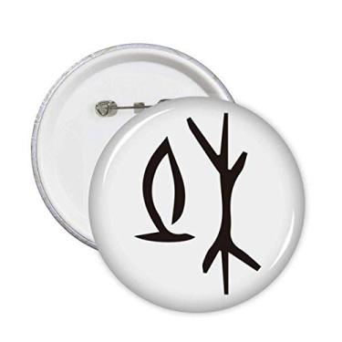 Imagem de Inscrição de osso sobrenome chinês personagem Du Pins crachá botão emblema acessório decoração 5 peças