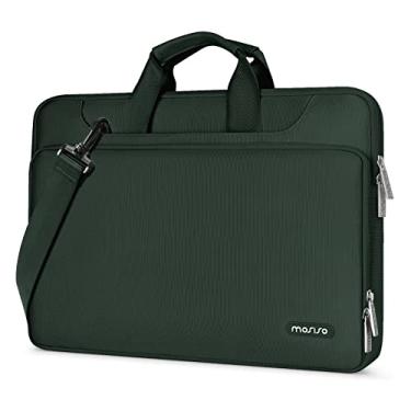 Imagem de MOSISO Bolsa de ombro protetora para laptop 360, compatível com MacBook Air/Pro, notebook de 13 a 14 polegadas, capa de cor combinando com cinto, verde esmeralda