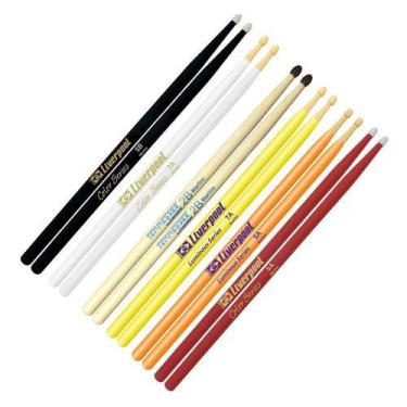 Imagem de Kit Baquetas Liverpool Luminous E Color Series (6 Pares)