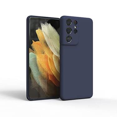 Imagem de Para Samsung Galaxy S21 S21 Plus S21 Ultra S2 1FE S21 S21FE Capa de silicone sedoso Soft-Touch Back Protective, azul escuro, para S21Plus