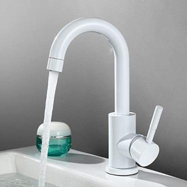 Imagem de Torneira de lavatório de banheiro de níquel preto 304 torneira misturadora de lavagem quente e fria de aço inoxidável 360 torneiras de pia com alça única, B4